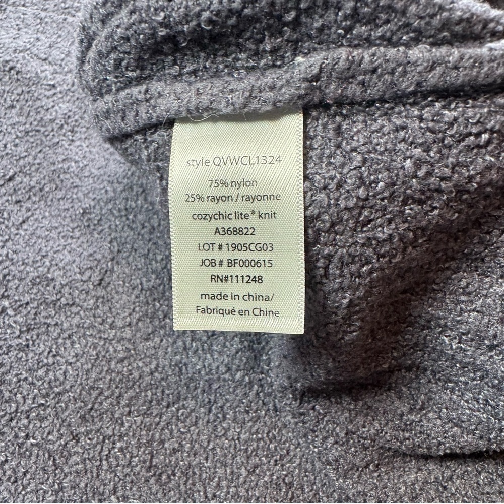 Barefoot Dreams Cozy Chic Lite Coastal Gray Hooded Open Front Small Cardigan - Picture 7 of 7